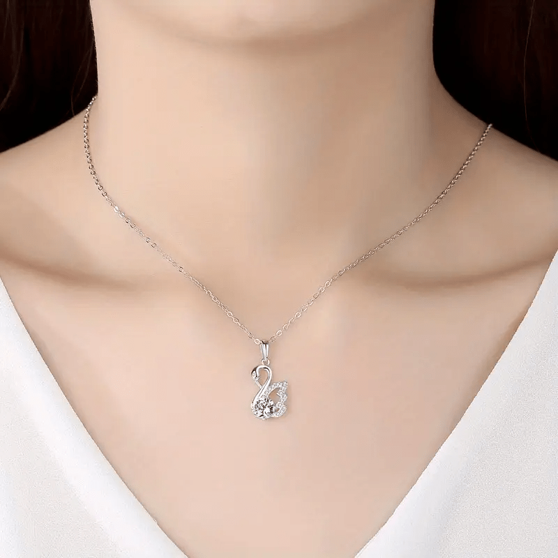 Swan Diamond Motiff Necklace - Diamond Dew - Necklace - Coastal Charm Creators