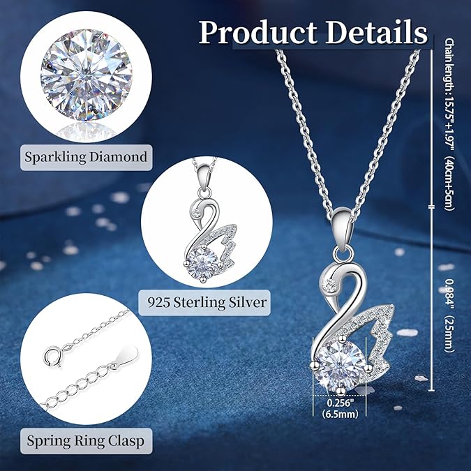 Swan Diamond Motiff Necklace - Diamond Dew - Necklace - Coastal Charm Creators