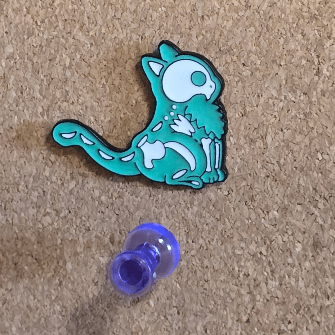 Teal Cat X - Ray Pin - Glitz & Gleam - Brooches - Coastal Charm Creators