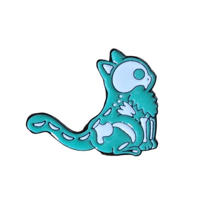 Teal Cat X - Ray Pin - Glitz & Gleam - Brooches - Coastal Charm Creators