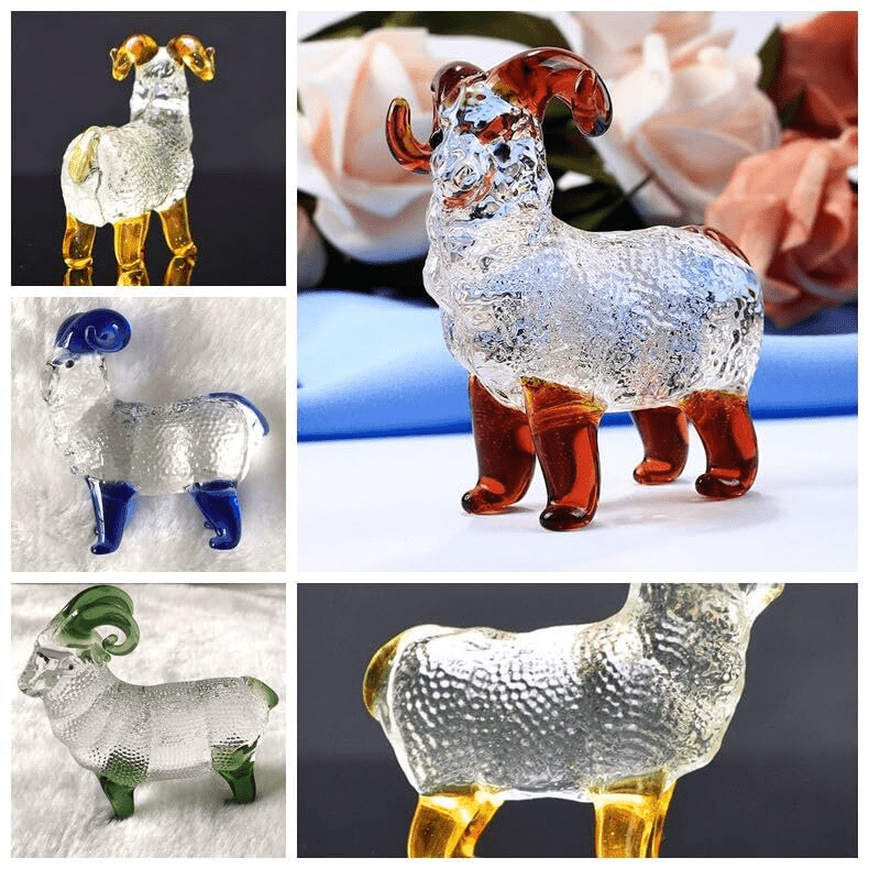 The Rearing Ram Glass Art - Lumina Luxe - Handblown Glass - Coastal Charm Creators