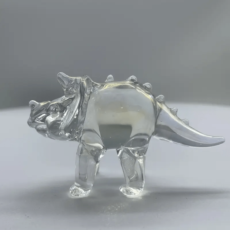 Triceratops Tyrant Glass Art - Lumina Luxe - Handblown Glass - Coastal Charm Creators