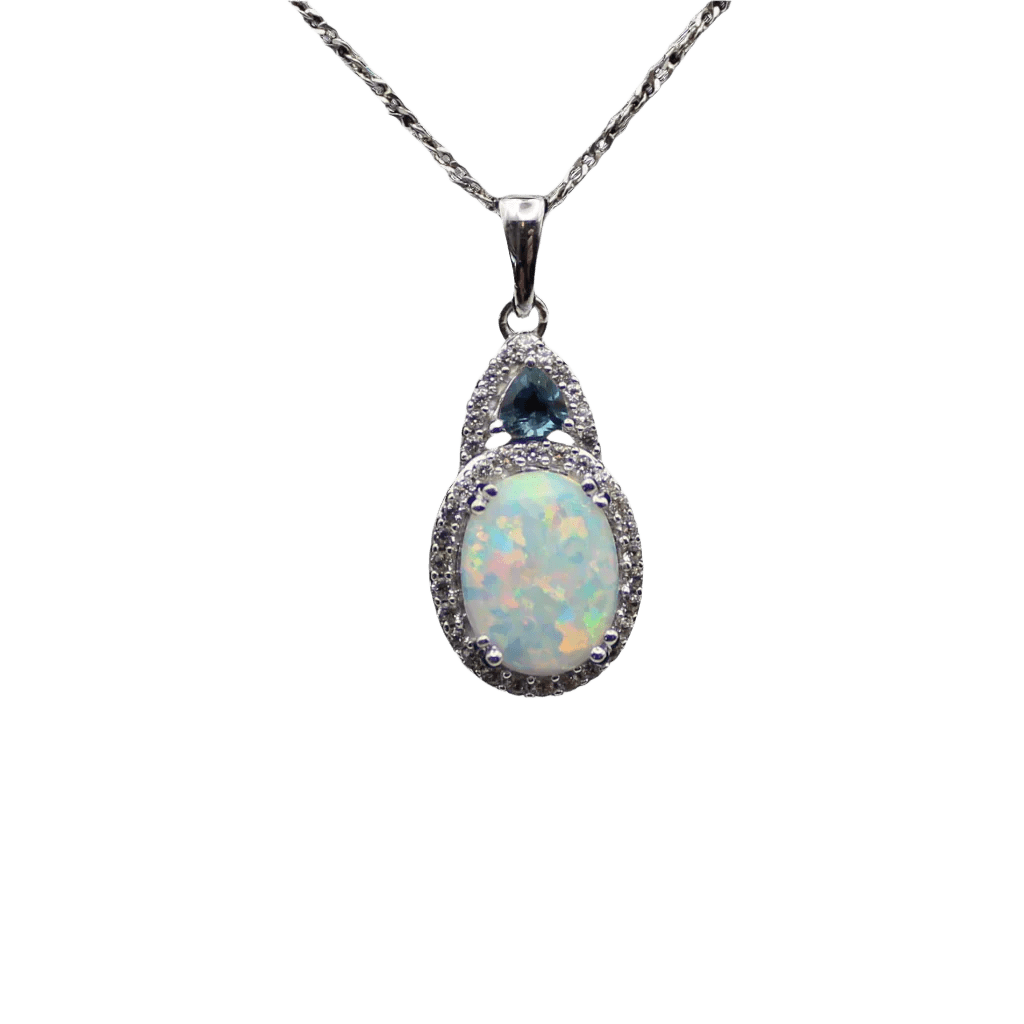 Trillion Opal Glow - Crown & Opal - Pendant - Coastal Charm Creators