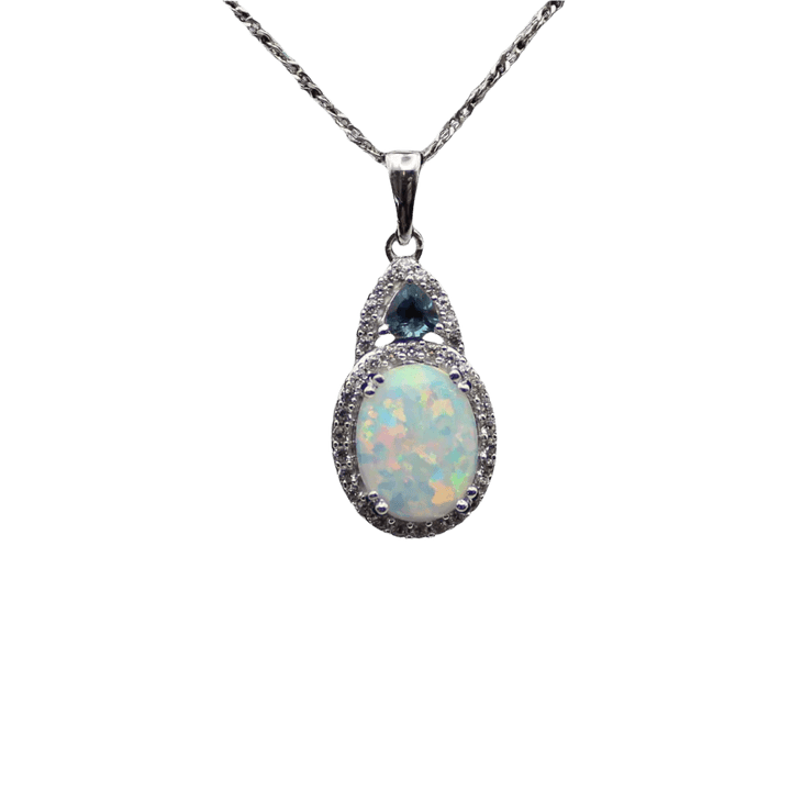 Trillion Opal Glow - Crown & Opal - Pendant - Coastal Charm Creators