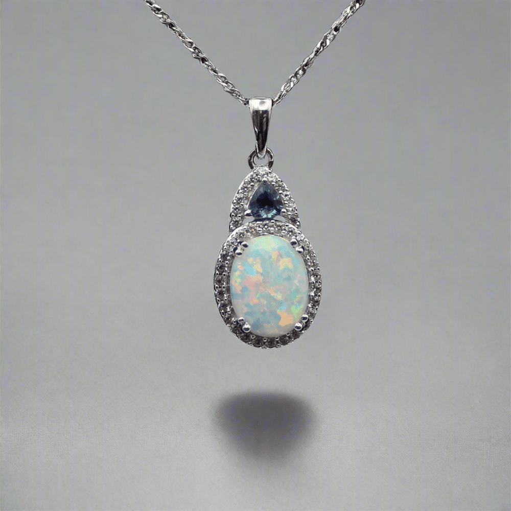 Trillion Opal Glow - Crown & Opal - Pendant - Coastal Charm Creators