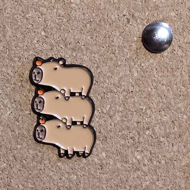 Trio of Persimmon Balancing Capys Pin - Glitz & Gleam - Brooches - Coastal Charm Creators