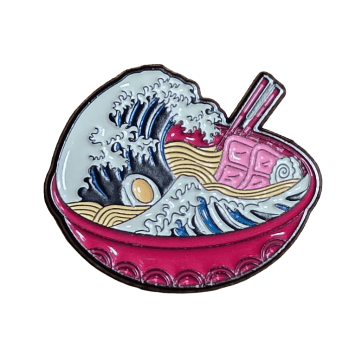 Tsunramen Tsunami Ramen Vapor Wave Pin - Glitz & Gleam - Brooches - Coastal Charm Creators