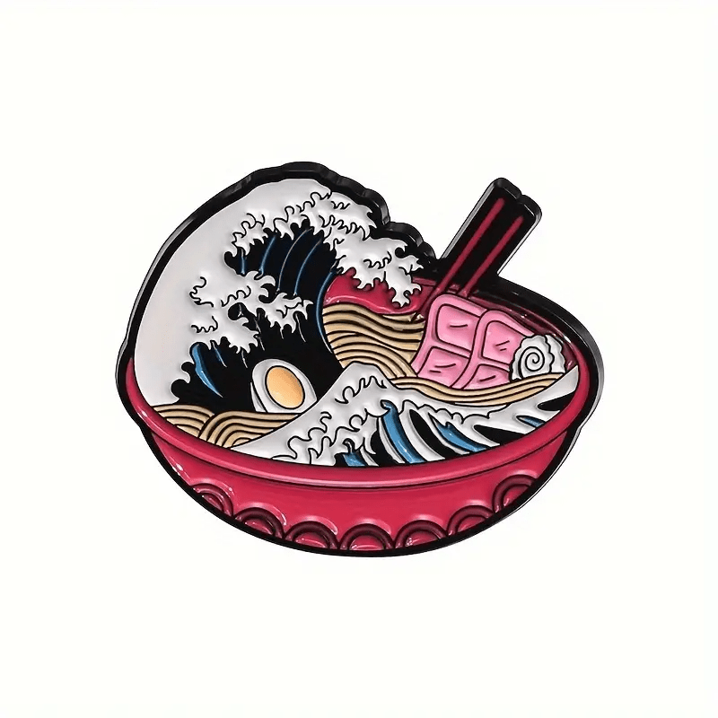 Tsunramen Tsunami Ramen Vapor Wave Pin - Glitz & Gleam - Brooches - Coastal Charm Creators