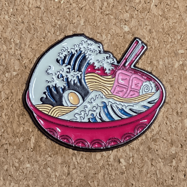 Tsunramen Tsunami Ramen Vapor Wave Pin - Glitz & Gleam - Brooches - Coastal Charm Creators