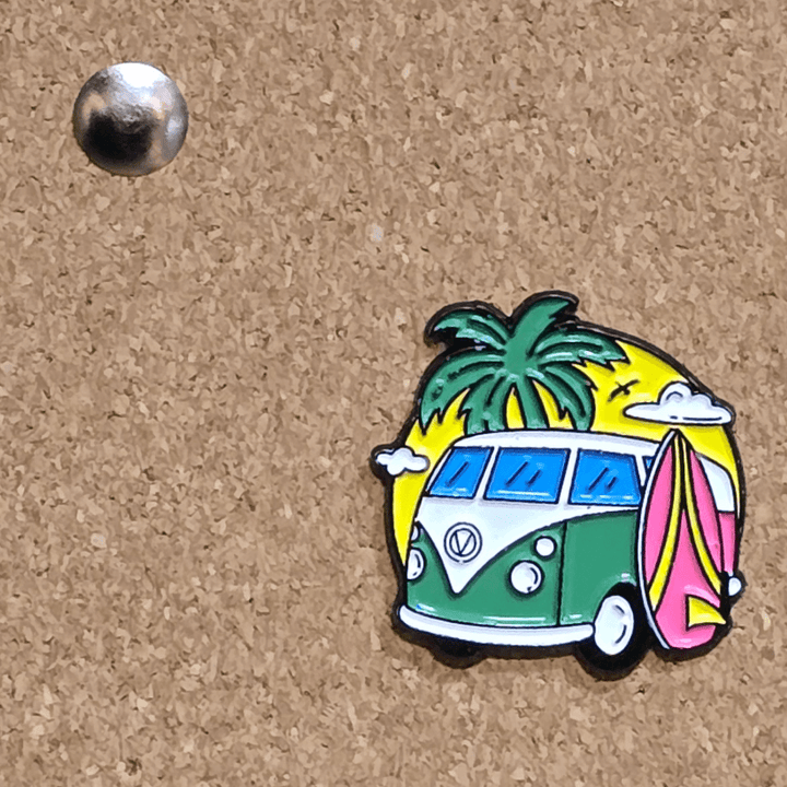 Volkswagen Van Vapor Wave Pin - Glitz & Gleam - Brooches - Coastal Charm Creators