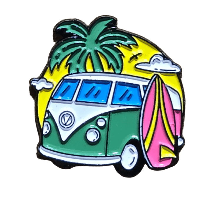 Volkswagen Van Vapor Wave Pin - Glitz & Gleam - Brooches - Coastal Charm Creators