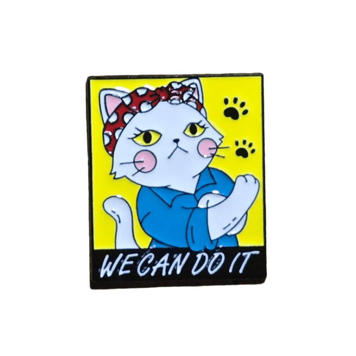 WE CAN DO IT Cat Army Pin - Glitz & Gleam - Brooches - Coastal Charm Creators