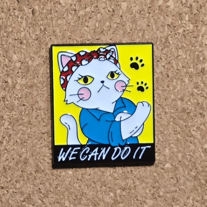 WE CAN DO IT Cat Army Pin - Glitz & Gleam - Brooches - Coastal Charm Creators