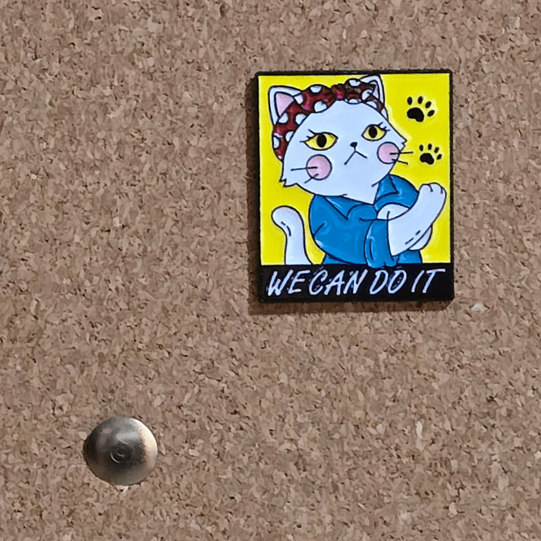 WE CAN DO IT Cat Army Pin - Glitz & Gleam - Brooches - Coastal Charm Creators