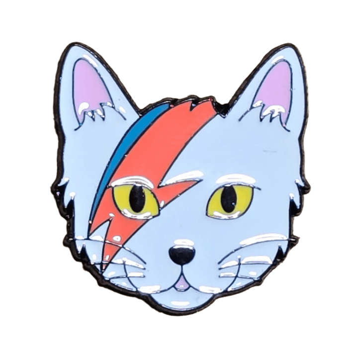 White Cat Bowie Pin - Glitz & Gleam - Brooches - Coastal Charm Creators