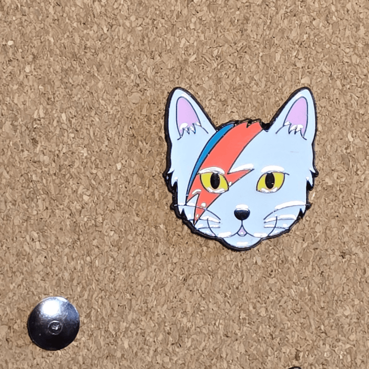 White Cat Bowie Pin - Glitz & Gleam - Brooches - Coastal Charm Creators