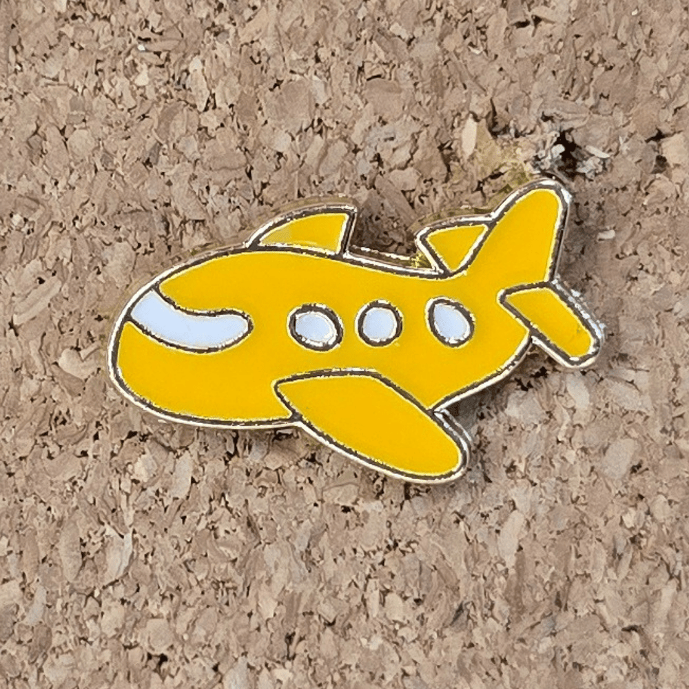 Yellow Plane Pin - Glitz & Gleam - Brooches - Coastal Charm Creators